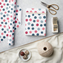 Pink Blue Polka Dots Wrapping Paper Geschenkpapier
