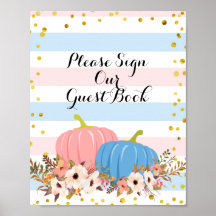 Pink & Blue Pumpkin Bitte Unterschreiben Sie unser