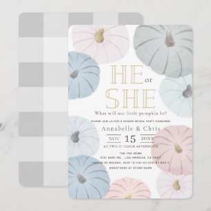Pink & Blue Pumpkin Gender Offenlegung Einladung