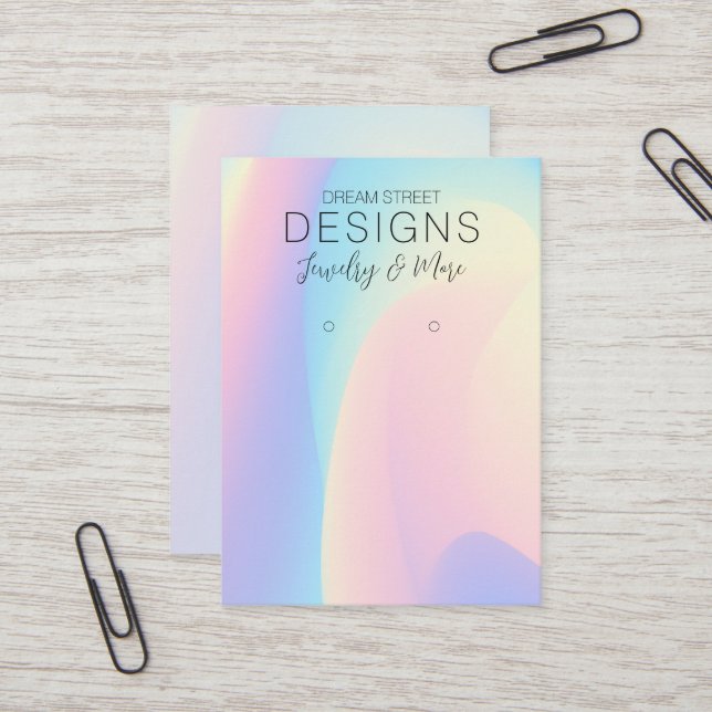 Pink Blue Rainbow Ering Display Card Visitenkarte (Vorderseite/Rückseite Beispiel)