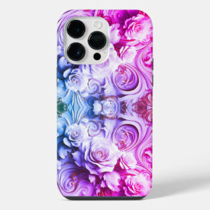 Pink Blue Sculpted Rose Optical Illusion Boutique iPhone 14 Pro Max Hülle