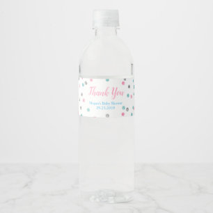 Pink Blue Silver Baby Dusche Wasser Flasche Etiket Wasserflaschenetikett