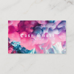 Pink Blue Smoke Vape Shop Business Card Visitenkarte