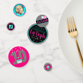 Pink|Blue Social Media Music Foto Geburtstag Konfetti