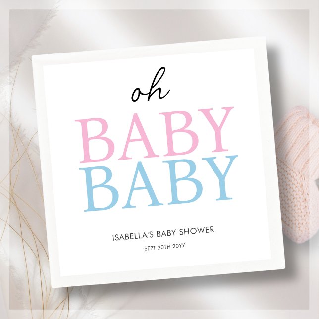 Pink & Blue Twin Baby Dusche Serviette (Von Creator hochgeladen)