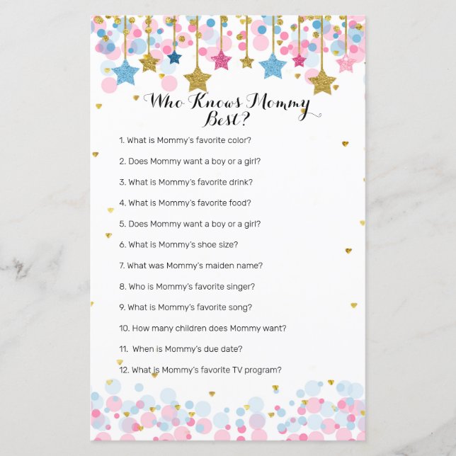 Pink Blue Twinkle Twinkle, der Mommy Best kennt (Vorderseite)