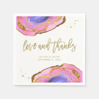 Pink Blue und Gold Geode Wedding Liebe und Danke