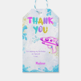 Pink & Blue Water Gun Gift Tags Geschenkanhänger