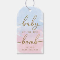 Pink Blue Watercolor Gold Bath Bombe Gefallen Tag