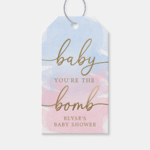 Pink Blue Watercolor Gold Bath Bombe Gefallen Tag Geschenkanhänger