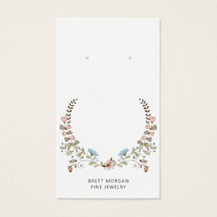 Pink Blue Wildblume Laurel Ohrring Display Cards