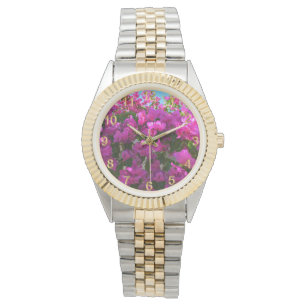 Pink blühende Bougainvillea Blume, Unisex Watch Armbanduhr