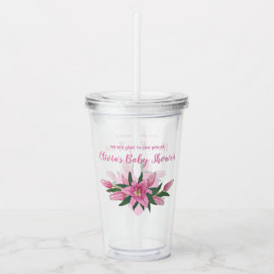 Pink blühende Lilien Herzlich willkommen in der Ki Acryltrinkbecher