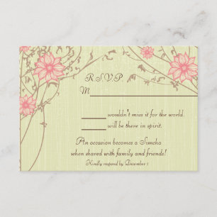 Pink-Blume-Antwortkarte RSVP Karte