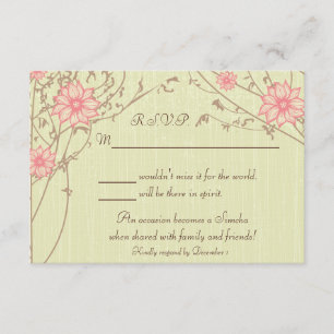 Pink-Blume-Antwortkarte RSVP Karte