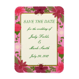 Pink-Blume Benutzerdefiniert Datum speichern Magnet