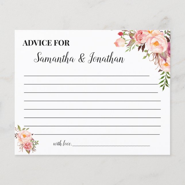 Pink Blume Beratung für Happy Couple Shower Card Flyer (Vorne)