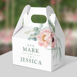 Pink Blume Bilingual Chinese Wedding Danke Geschenkschachtel