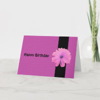 Pink Blume Black Ribbon Geburtstagwünsche