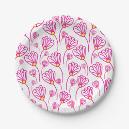 Pink Blume Boho Floral Pappteller