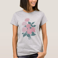 Pink-Blume Bouquet-Blockdruck Zeichnend Design
