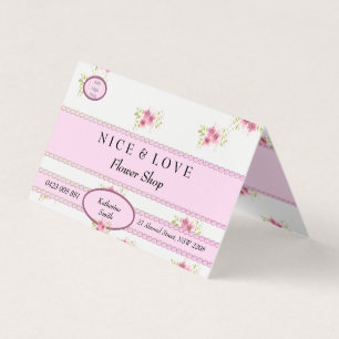 Pink Blume Custom Shop Faltenkarte Visitenkarten