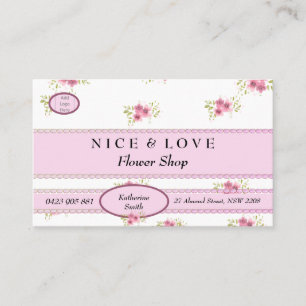 Pink Blume Custom Shop Visitenkarte mit Logo
