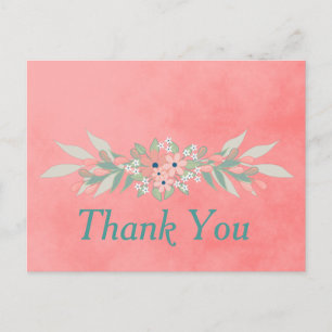 Pink Blume Danke Postkarte
