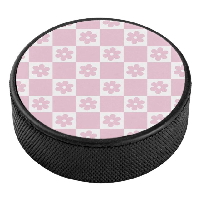 Pink-Blume Eishockey Puck (3/4)