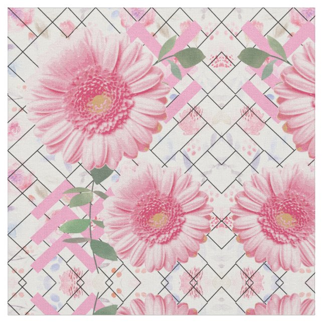 PINK BLUME FLORAL STOFF (Nahaufnahme)