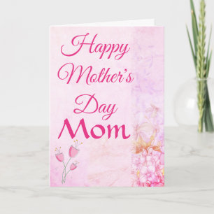 PINK BLUME GLÜCKLICH MUTTER-TAGESKARTE KARTE