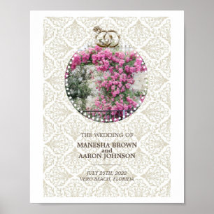 PINK Blume - Hochzeitplakat Poster