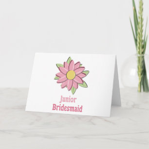 Pink Blume Junior Bridesmaid Karte