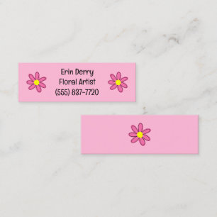 Pink Blume Mini Business Cards Visitenkarte