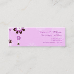 Pink Blume Mommy Cards Telefonnummerkarte