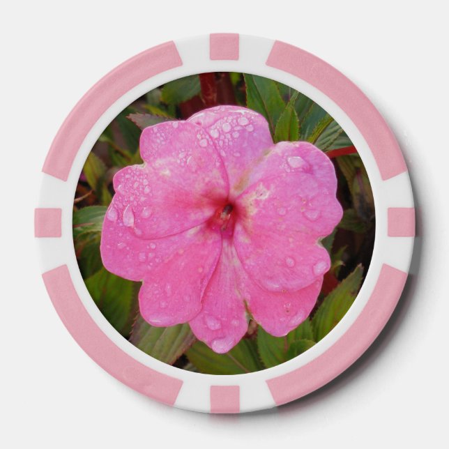 Pink-Blume-Poker-Chips Pokerchips (Vorderseite)