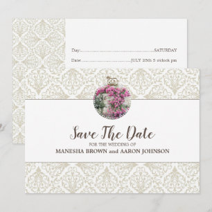 PINK-Blume - Save the Date flache Karte