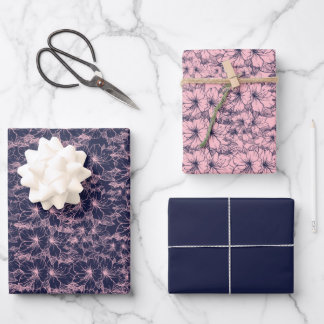 Pink Blume Wrapping Paper  Geschenkpapier Set