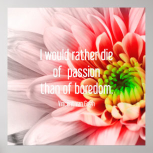 Pink Blume Zitat Poster