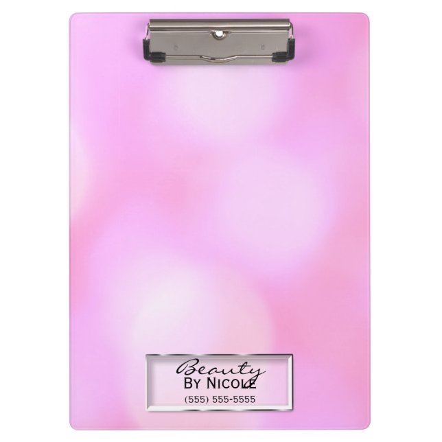 Pink Blurry Lights Glam Chic Modern Personalisiert Klemmbrett (Vorderseite)