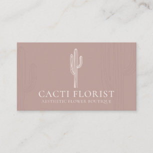 Pink Blush Abstrakt Boho Cacti Visitenkarte
