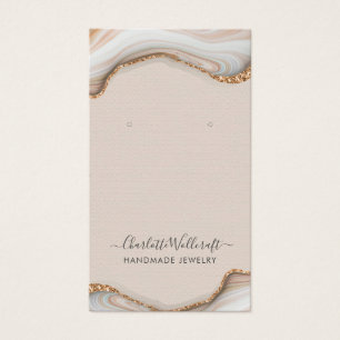 Pink Blush Agate Marbour Geode Earring Display Car