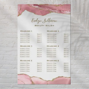 Pink Blush Agate Preisliste Poster