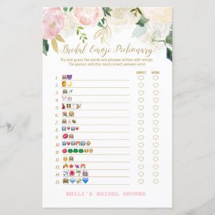Pink Blush and Gold Brautparty Game DRUCKT