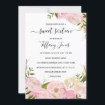 Pink Blush Aquarellfarben 16 . Geburtstag Einladun Einladung<br><div class="desc">Hübscher floral 16 . Geburtstag Einladungen im Little Bayleigh Store!</div>
