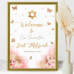 Pink Blush Bat Mitzvah Begrüßung Schildschaumplatt Poster<br><div class="desc">Pink Blush Bat Mitzvah Begrüßung Schildschaumplatte</div>