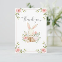 Pink Blush Bloral Bunny Rabbit Babydusche