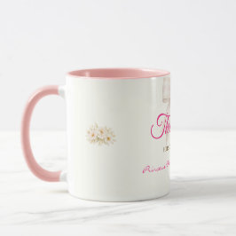 Pink Blush Bow Princess Ribbon Thank Coffee Mug Tasse