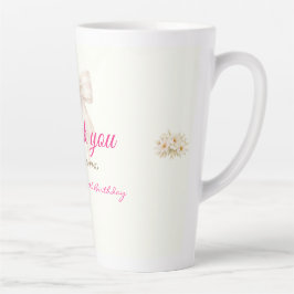 Pink Blush Bow Princess Ribbon Thank Latte Mug Milchtasse