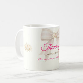 Pink Blush Bow Princess Ribbon Thank You Coffee Kaffeetasse